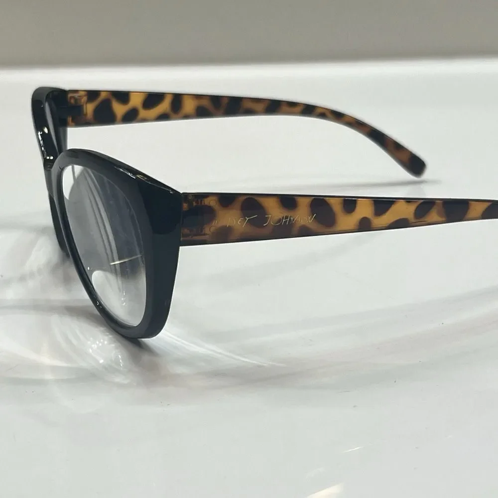 Betsy Johnson Eyeglasses Frame Womens 55-15-130 Plastic Full Rim Black/Brown